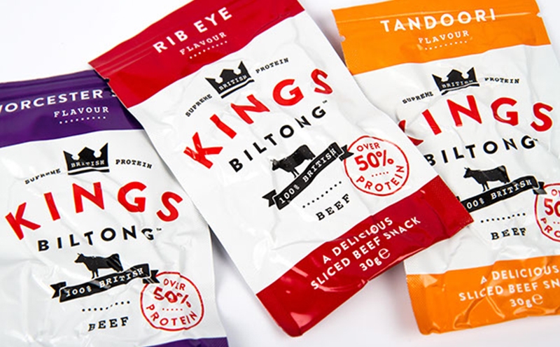 國王牌牛肉干包裝設計，休閑食品的良配