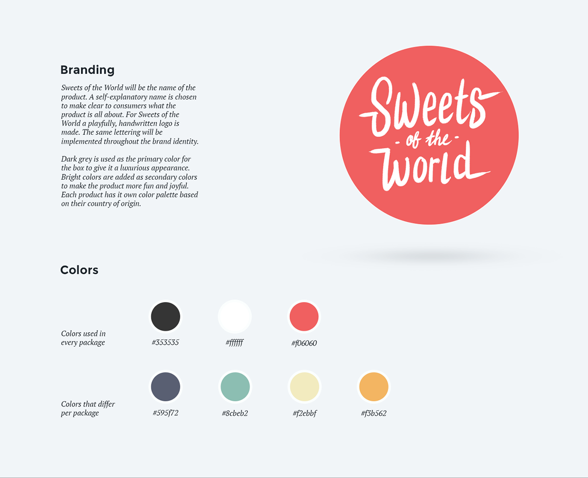 手工甜品品牌介紹、包裝標準色