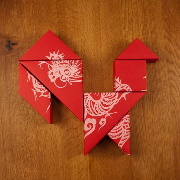 春節禮品盒包裝設計，新年七巧板的妙用