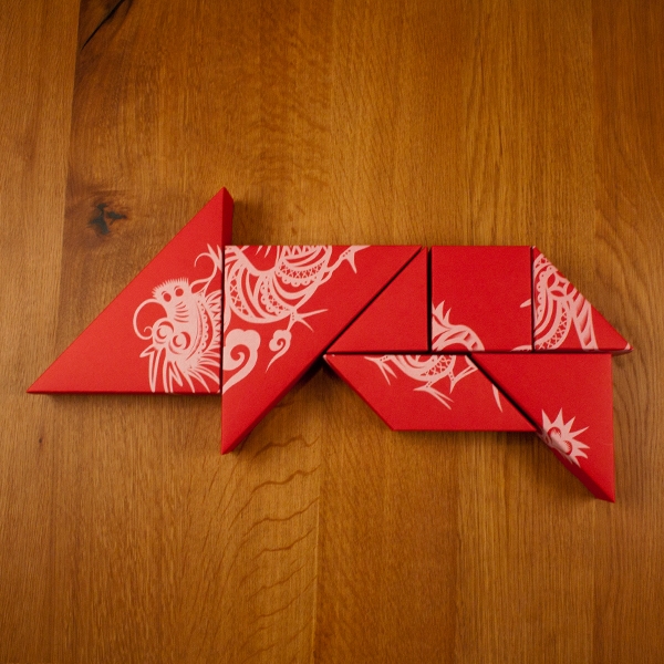 春節禮品盒包裝設計，新年七巧板的妙用