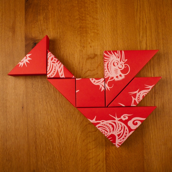 春節禮品盒包裝設計，新年七巧板的妙用
