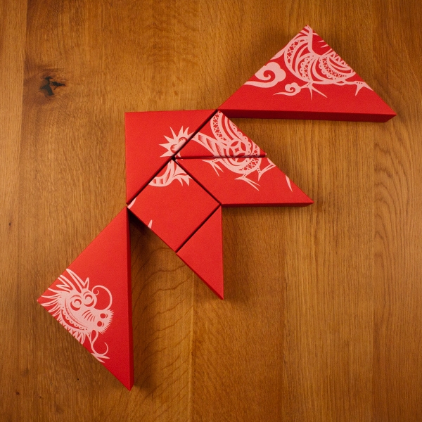 春節禮品盒包裝設計，新年七巧板的妙用