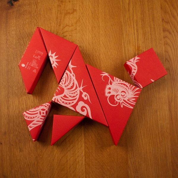 春節禮品盒包裝設計，新年七巧板的妙用