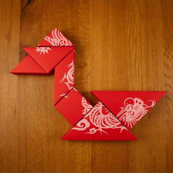 春節禮品盒包裝設計，新年七巧板的妙用
