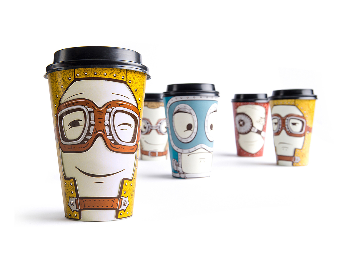 創意無處不在—可旋轉的咖啡杯表情包裝設計