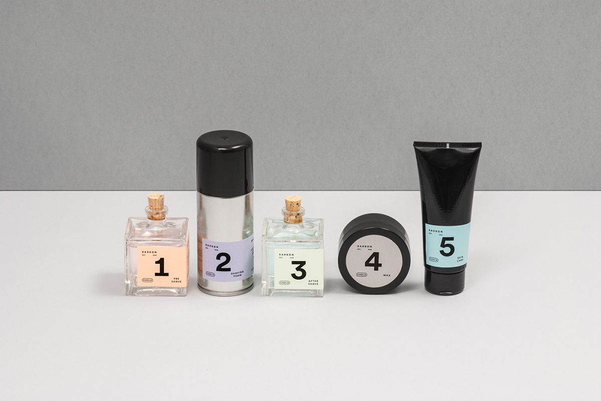 男士剃須系列產品包裝設計，包括全套的護膚化妝品