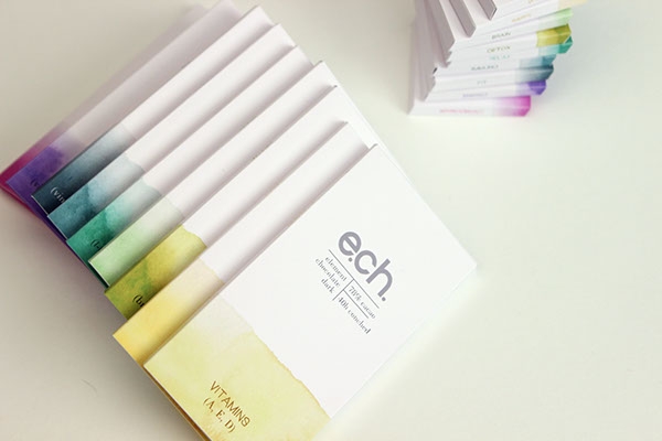 彩色之光， 生態手工巧克力食品包裝設計工程。