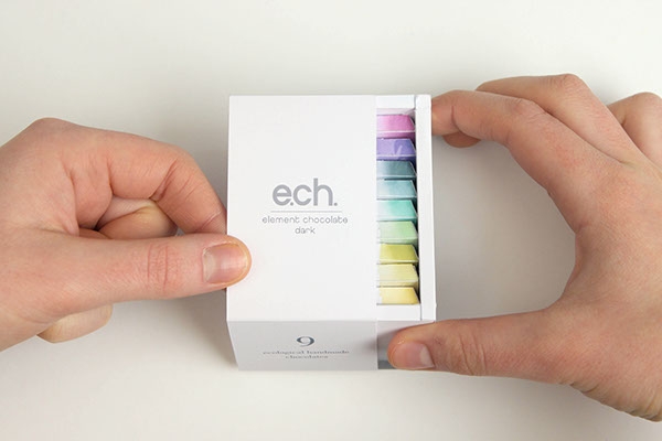 彩色之光， 生態手工巧克力食品包裝設計工程。