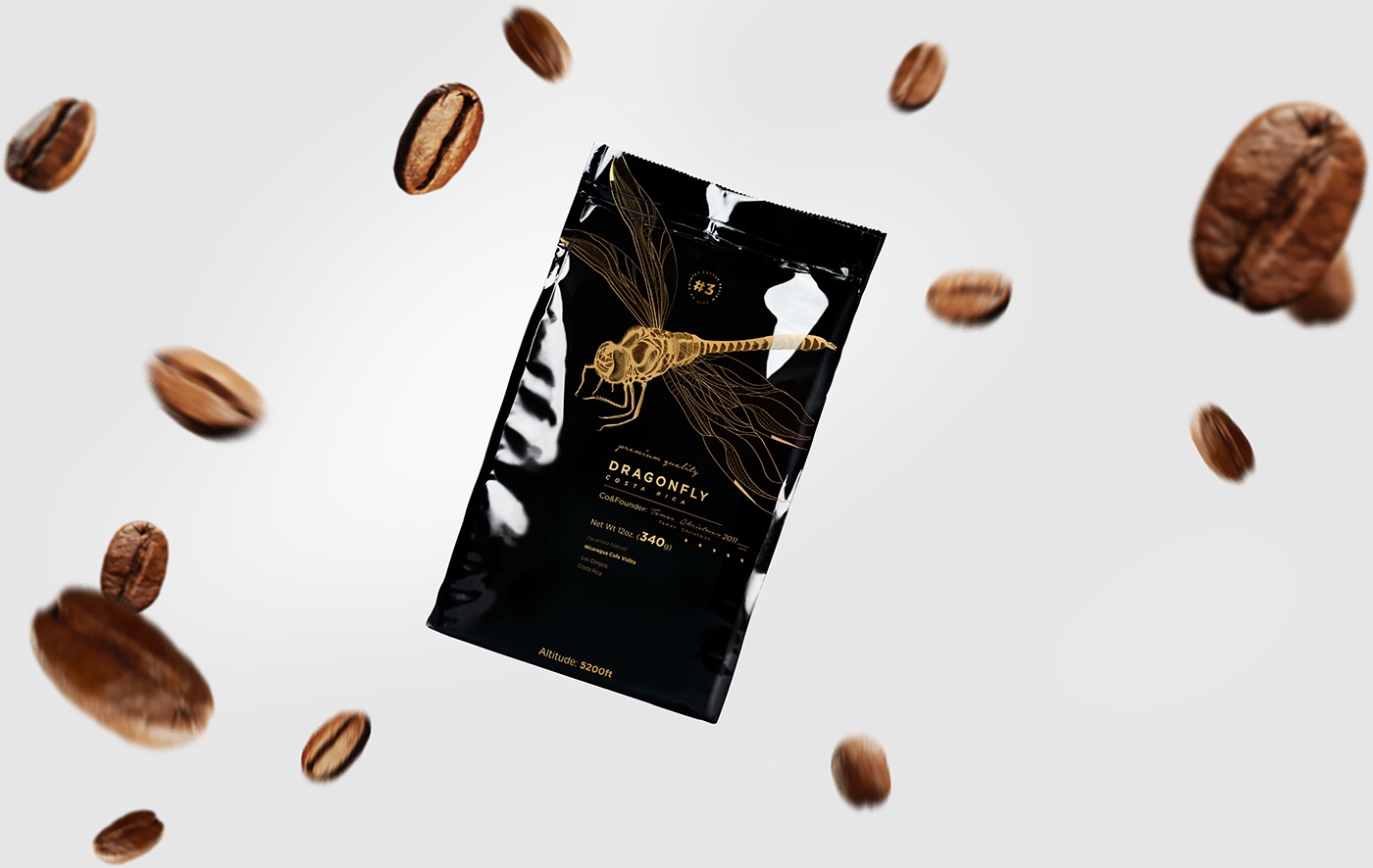 大自然的奇跡，蜻蜓主題的咖啡品牌包裝設(shè)計(jì)