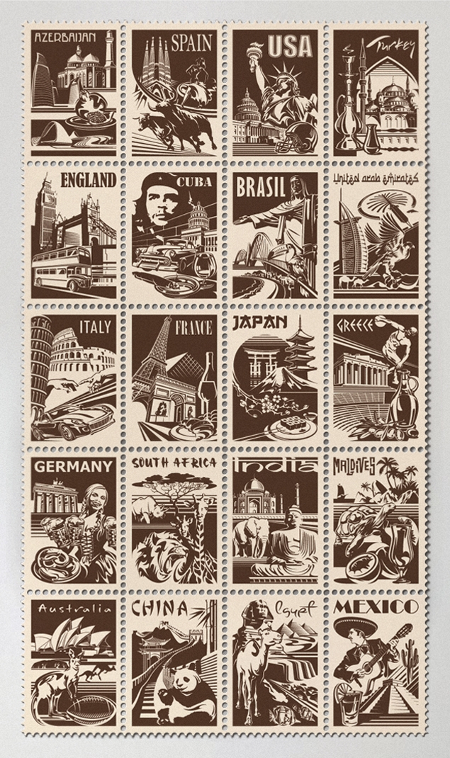 銀行圣誕禮物-郵票與皮革產(chǎn)品包裝盒設計