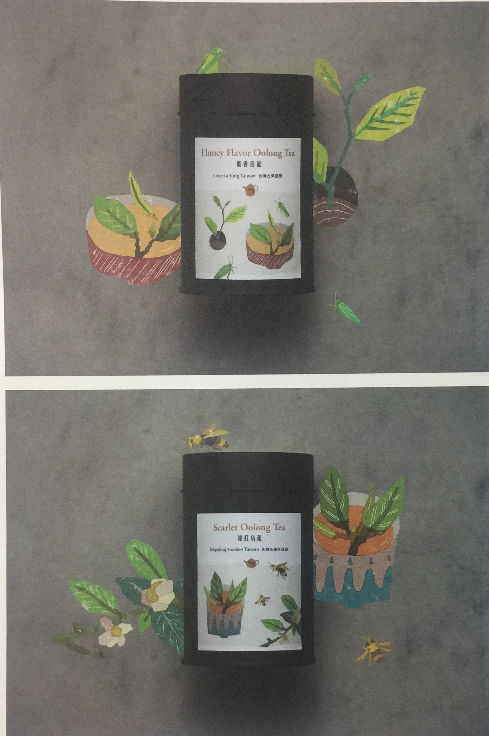 臺灣茶鄉風景的茶葉包裝設計